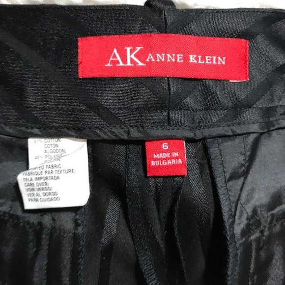 NWOT Anne Klein Onyx Textured Tuxedo Stripe Stretch Cotton Blend Trouser - Picture 8 of 9